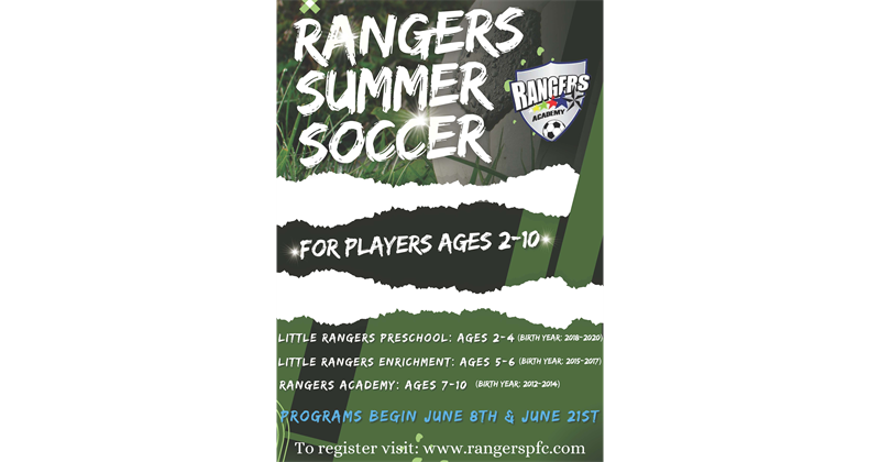 Little Rangers Summer 2022 Programs (Born 2012-2020)